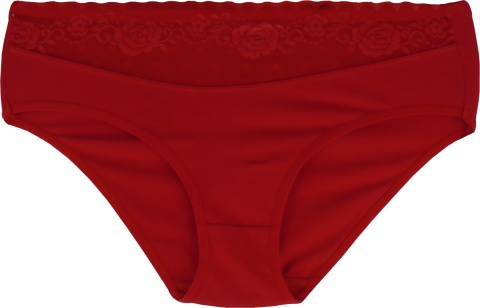 PEŁNE MAJTKI figi DAMSKIE Z KORONKĄ 291 czerwone 2XL