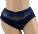 PEŁNE MAJTKI figi DAMSKIE Z KORONKĄ 291 granatowe 2XL