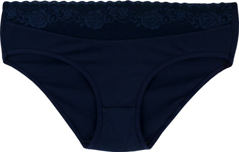 PEŁNE MAJTKI figi DAMSKIE Z KORONKĄ 291 granatowe 2XL