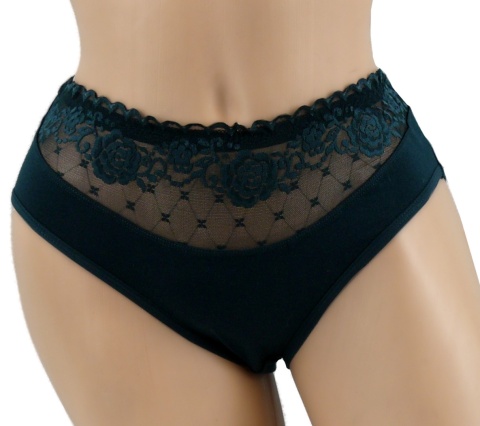 PEŁNE MAJTKI figi DAMSKIE Z KORONKĄ 291 zielone XL