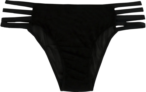 Sexowne majtki figi z paseczkami paski Czarne XL E5125