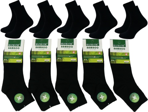 5x męskie CZARNE SKARPETY BAMBUSOWE AURA.VIA 39-42