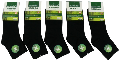 5x męskie CZARNE SKARPETY BAMBUSOWE AURA.VIA 39-42