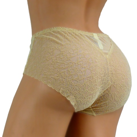 55910 ZMYSŁOWE PEŁNE DAMSKIE MAJTKI FIGI LANNY MODE 4XL beżowe