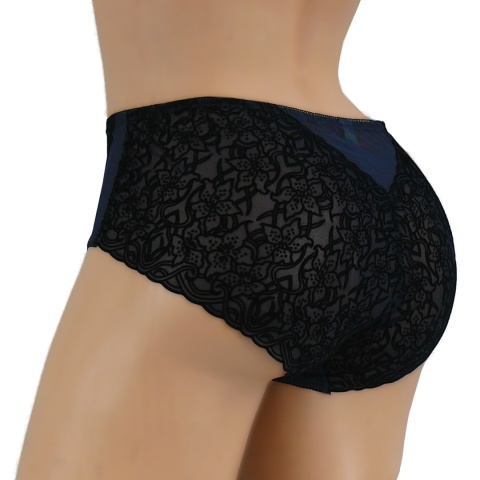 55910 ZMYSŁOWE PEŁNE DAMSKIE MAJTKI FIGI LANNY MODE XXL granatowe