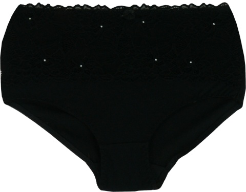 919 DORIMODES WYSOKIE DAMSKIE MAJTKI FIGI KORONKOWE XL czarne