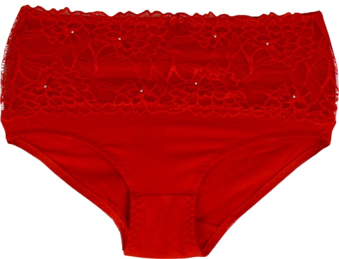 919 DORIMODES WYSOKIE DAMSKIE MAJTKI FIGI KORONKOWE XL czerwone