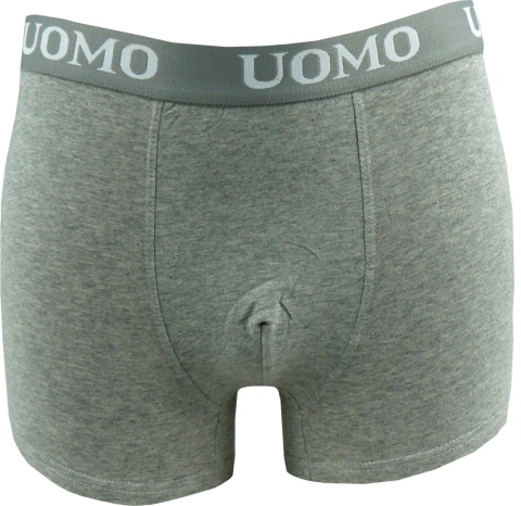 BOKSERKI MĘSKIE gładkie BAWEŁNIANE Majtki UOMO szare 3XL