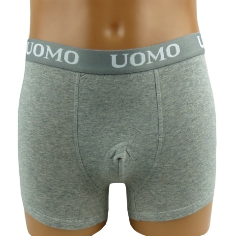 BOKSERKI MĘSKIE gładkie BAWEŁNIANE Majtki UOMO szare 3XL