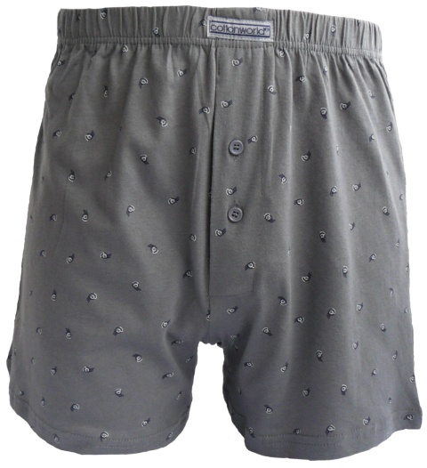 COTTON WORLD 100%BAWEŁNA LUŹNE MĘSKIE BOKSERKI GUZIKI 3XL szare
