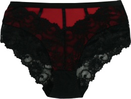 PLUS SIZE MAJTKI DAMSKIE KORONKOWE Ania Lu Lo 281 3XL czarno-czerwone