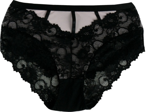 PLUS SIZE MAJTKI DAMSKIE KORONKOWE Ania Lu Lo 281 4XL czarno-liliowe