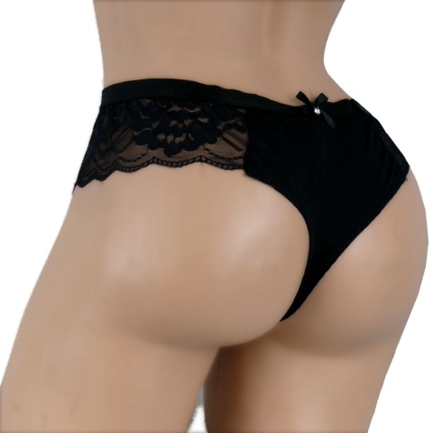 STRING majtki DAMSKIE KORONKOWE 86 12 XL czarne