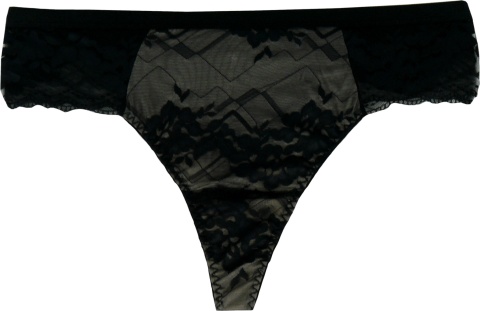 STRING majtki DAMSKIE KORONKOWE 86 12 2XL czarne