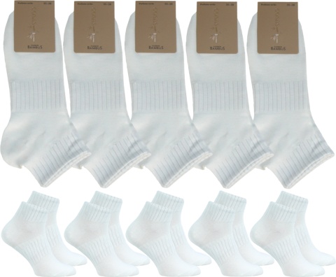 5x GŁADKIE KRÓTKIE DAMSKIE SKARPETY BAMBUSOWE białe 39-42