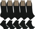5x GŁADKIE KRÓTKIE DAMSKIE SKARPETY BAMBUSOWE czarne 35-38