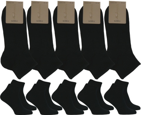 5x GŁADKIE KRÓTKIE DAMSKIE SKARPETY BAMBUSOWE czarne 35-38