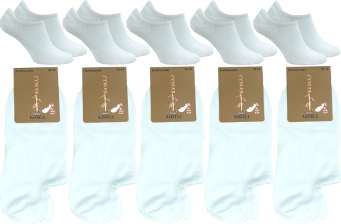 5x SKARPETKI BAMBUSOWE stopki damskie białe COSAS 39-42