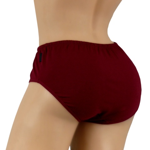 728 DORIMODES GŁADKIE BAWEŁNIANE MAJTKI DAMSKIE figi MAXI 2XL bordowe