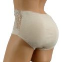 919 DORIMODES WYSOKIE DAMSKIE MAJTKI FIGI KORONKOWE XL beżowe