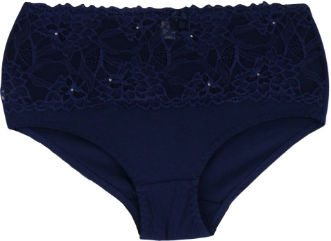 919 DORIMODES WYSOKIE DAMSKIE MAJTKI FIGI KORONKOWE L granatowe