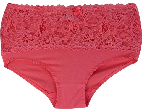 919 DORIMODES WYSOKIE DAMSKIE MAJTKI FIGI KORONKOWE 2XL koralowe