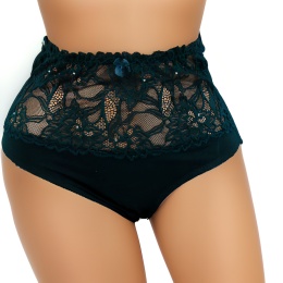 919 DORIMODES WYSOKIE DAMSKIE MAJTKI FIGI KORONKOWE XL zielone