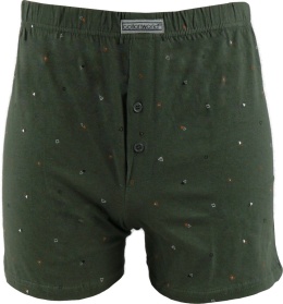 COTTON WORLD 100%BAWEŁNA LUŹNE MĘSKIE BOKSERKI GUZIKI 4XL zielone