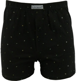 COTTON WORLD 100%BAWEŁNA LUŹNE MĘSKIE BOKSERKI GUZIKI 5XL czarne