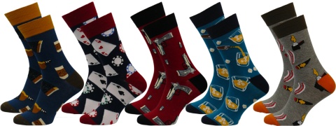 XINTAO 5x WESOŁE KOLOROWE ŚMIESZNE SKARPETY ROZ. 39-42