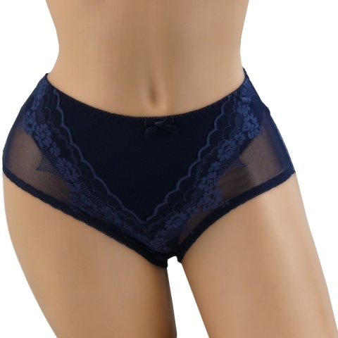 NEW WAVE D528 ŚLICZNE FIGI KORONKOWE MAJTKI DAMSKIE 4XL granatowe