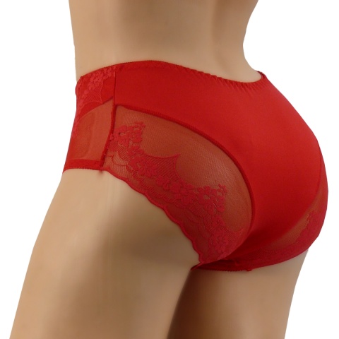 NEW WAVE D528 ŚLICZNE FIGI KORONKOWE MAJTKI DAMSKIE 3XL czerwone