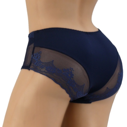 NEW WAVE D528 ŚLICZNE FIGI KORONKOWE MAJTKI DAMSKIE 3XL granatowe