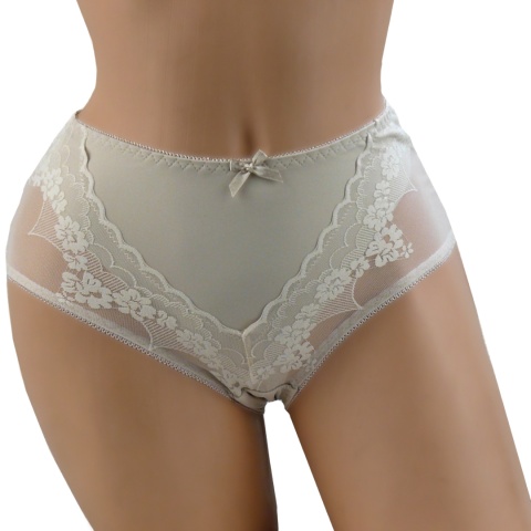 NEW WAVE D528 ŚLICZNE FIGI KORONKOWE MAJTKI DAMSKIE 3XL beżowe