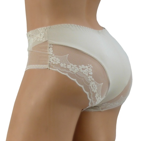 NEW WAVE D528 ŚLICZNE FIGI KORONKOWE MAJTKI DAMSKIE 3XL beżowe