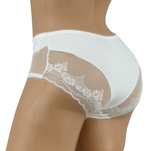 NEW WAVE D528 ŚLICZNE FIGI KORONKOWE MAJTKI DAMSKIE 3XL ecru