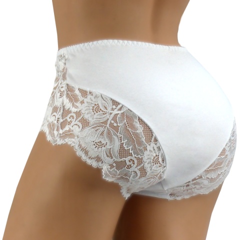 New Wave A2210 KORONKOWE FIGI DAMSKIE MAJTKI BAWEŁNIANE 3XL białe