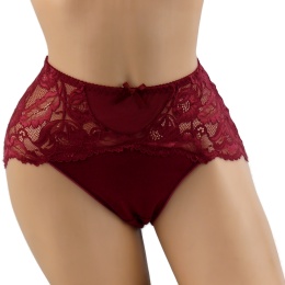 New Wave A2210 KORONKOWE FIGI DAMSKIE MAJTKI BAWEŁNIANE 3XL bordowe