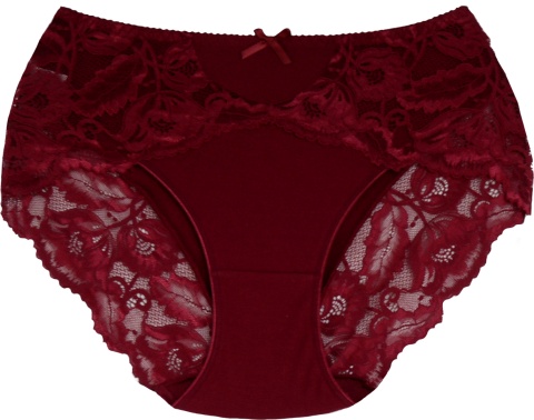 New Wave A2210 KORONKOWE FIGI DAMSKIE MAJTKI BAWEŁNIANE 3XL bordowe