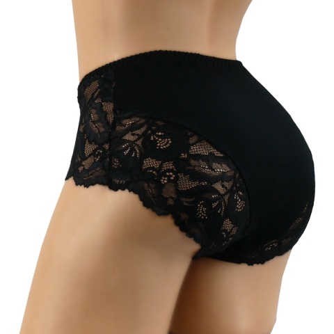 New Wave A2210 KORONKOWE FIGI DAMSKIE MAJTKI BAWEŁNIANE 4XL czarne