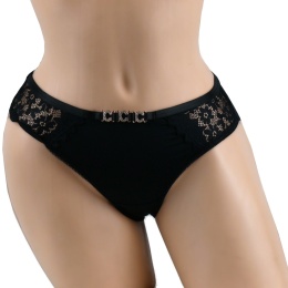 SHENAO 8207 BRAZYLIANY MAJTKI DAMSKIE FIGI KORONKOWE M/L czarne