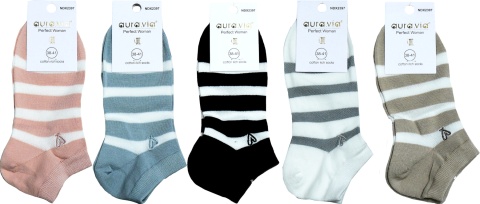 5x GŁADKIE SKARPETY BAWEŁNIANE DAMSKIE AURA.VIA 38-41