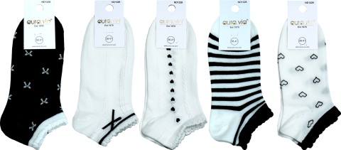 5x GŁADKIE SKARPETY BAWEŁNIANE DAMSKIE AURA.VIA 35-38