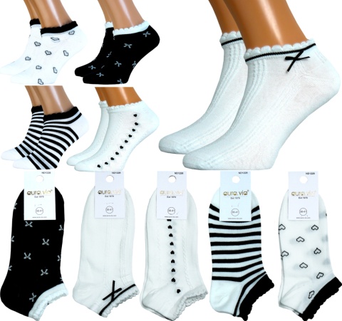 5x GŁADKIE SKARPETY BAWEŁNIANE DAMSKIE AURA.VIA 38-41