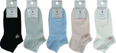5x GŁADKIE SKARPETY BAWEŁNIANE DAMSKIE AURA.VIA 38-41