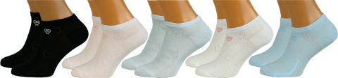 5x GŁADKIE SKARPETY BAWEŁNIANE DAMSKIE AURA.VIA 38-41