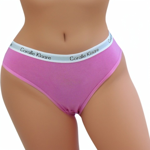 Kolorowe Jednolite Gładkie Damskie Majtki Figi Bawełniane M/L różowe