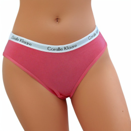Kolorowe Jednolite Gładkie Damskie Majtki Figi Bawełniane M/L koralowe