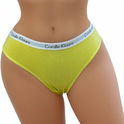 Kolorowe Jednolite Gładkie Damskie Majtki Figi Bawełniane XL/XXL żółte