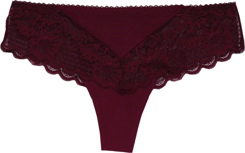 HEAT BRAZYLIANY DAMSKIE KORONKOWE STRINGI bordowe L